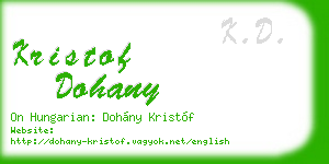kristof dohany business card