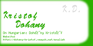 kristof dohany business card